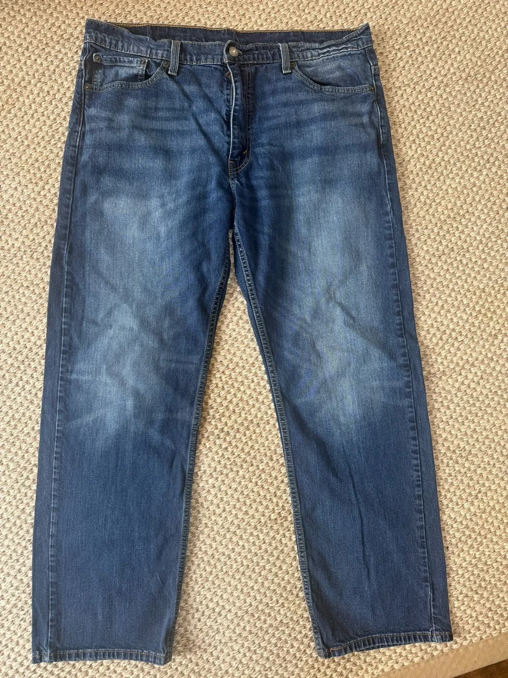 Levi's Men's Dark Blue 569 Relaxed Fit Jeans with Leather Patch